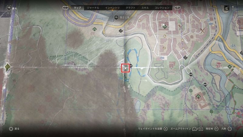 地図の示す入手場所マップ