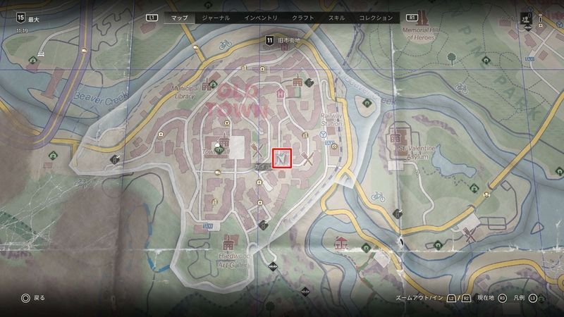 地図の示す入手場所マップ