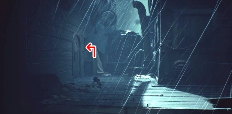 木箱から小窓に入る