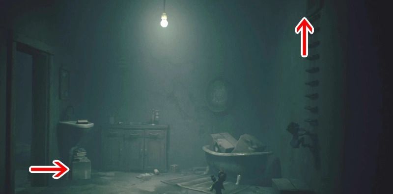 はしごを登ってダクトへ