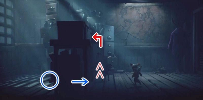 協力ジャンプで棚を越えたら台車を押す