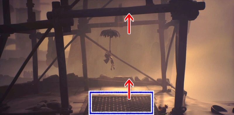 傘を装備した状態で風の気流を昇る