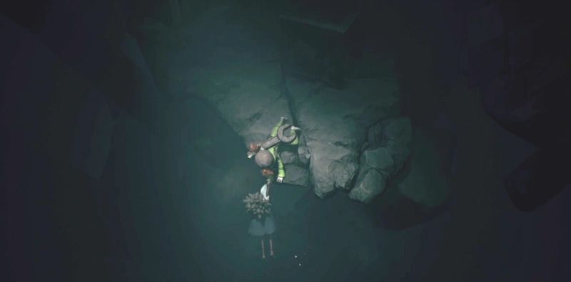 ステージが崩落し、そのまま落ちる