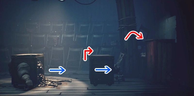 巨体の荷車の下半身を引っ張り、右窓の足場にする