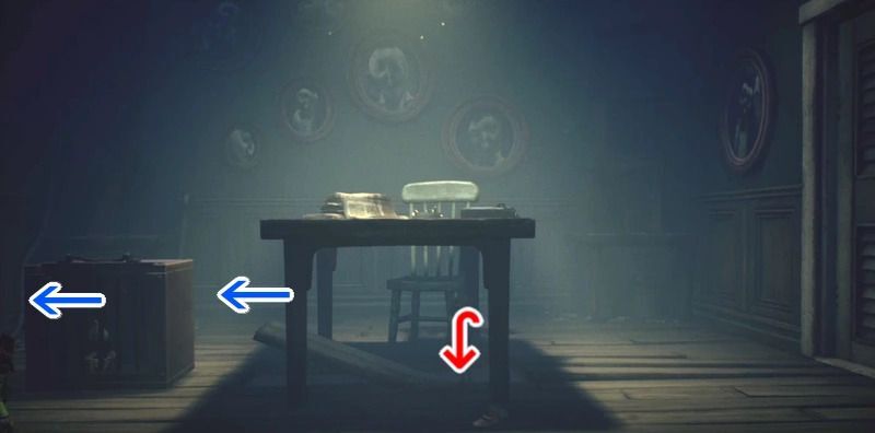 小人のカゴを左に引き出し、床下へ降りる