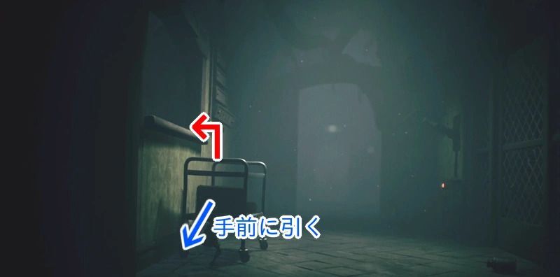 台車を動かして左窓に入る