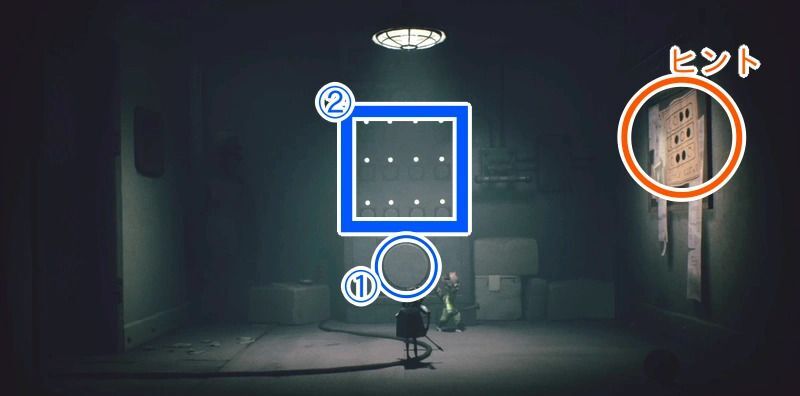 スパナで起動後、弓で小さいスイッチを狙撃する