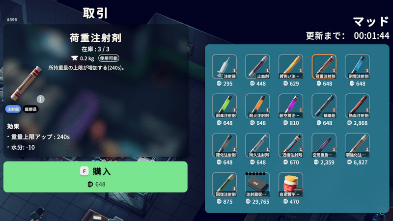 荷重注射剤