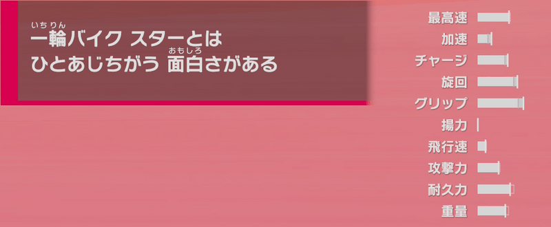 ウィリーバイク性能