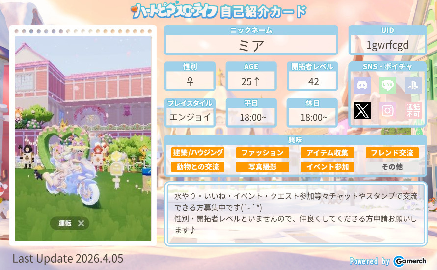 自己紹介カード