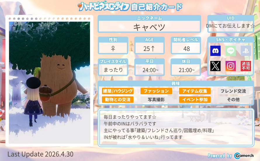 自己紹介カード