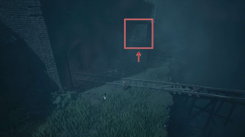 線路の奥に進む