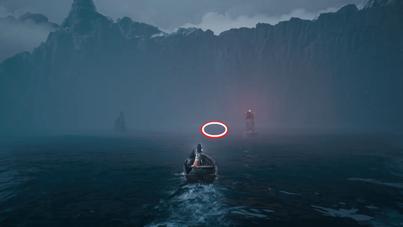 赤い信号灯付近の岸壁