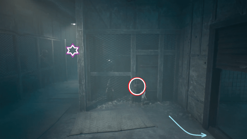 捕まってる仲間のドアを調べると敵が近づいてくる