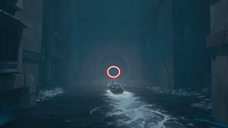 街水路に入ったら、ひたすら画面奥に