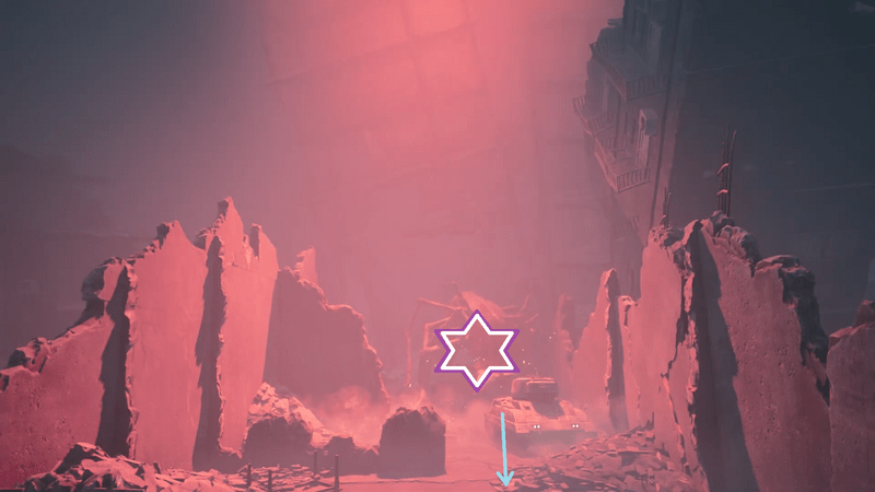 ひたすら手前へ直進する