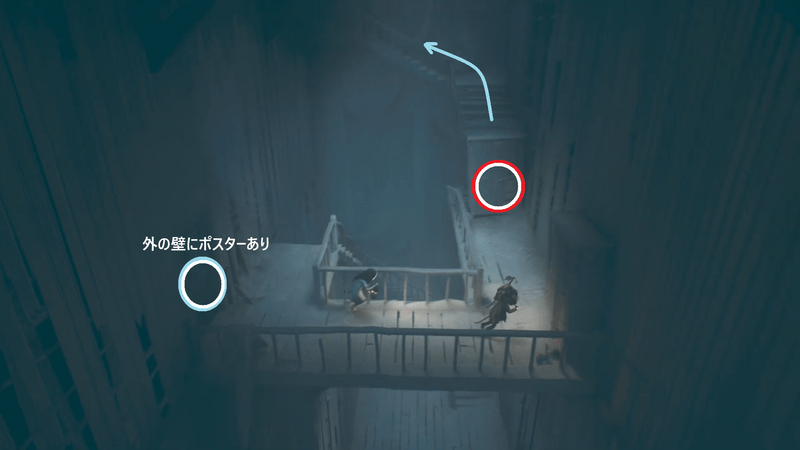 崩落地点を越えて洞穴に入る