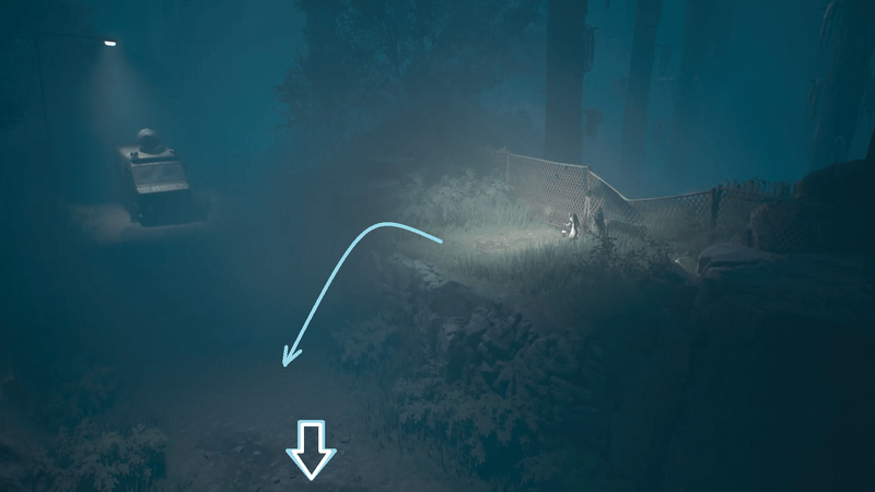 画面手前に向かって進む