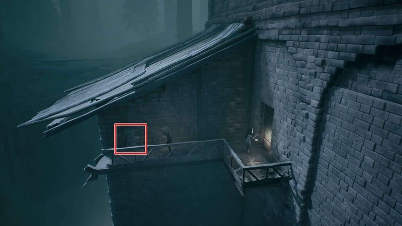 穴の開いた壁から中に入る