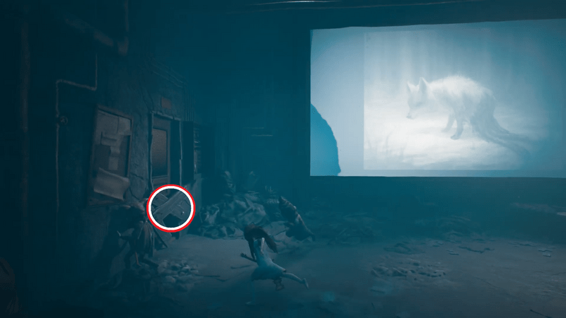 映画館の廊下から空いている部屋に入る