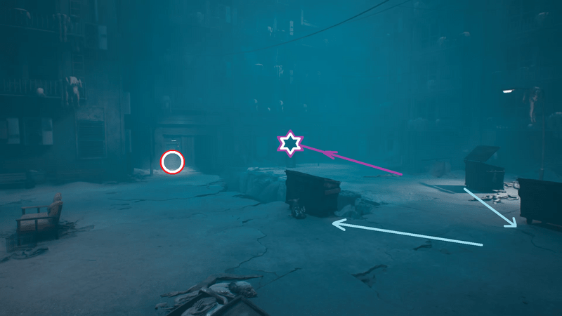 ベル付きドアまで移動して入る