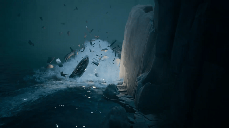 海域で軍用機雷にぶつかる