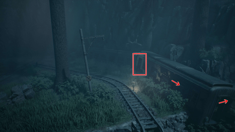 電車内を通り右に抜ける