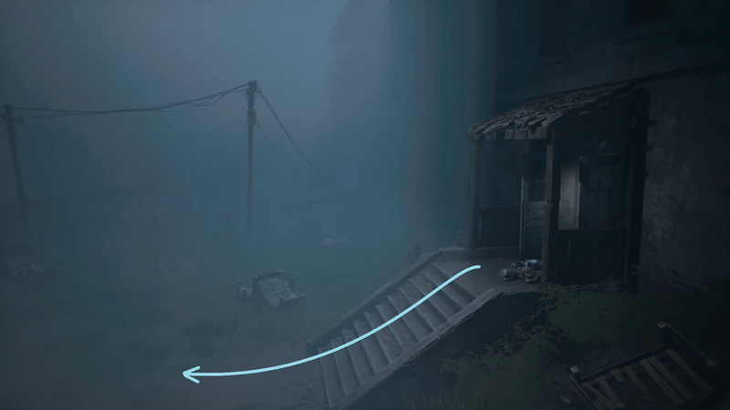 孤児院の正面門から脱出