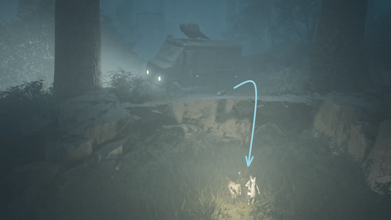 段差まで進むと車が去る