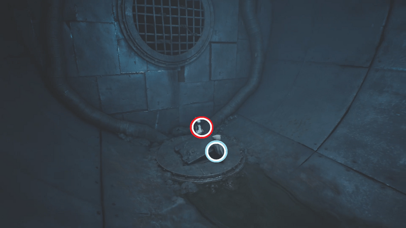 巨大ファン奥の床プレートを引き上げる