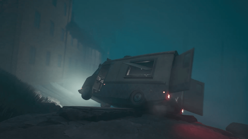 イベントシーンを挟んで車が転落