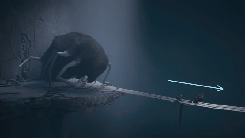 画面右に向かって走る