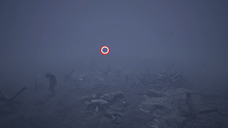 敵兵が大量に倒れている地帯