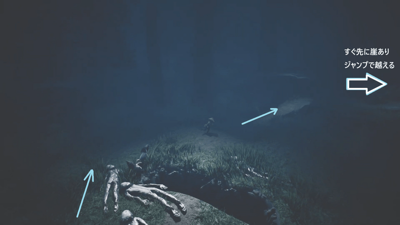 画面奥→右手に進む