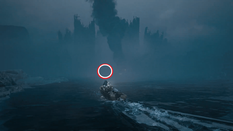 火煙が上がっている方向を目指す