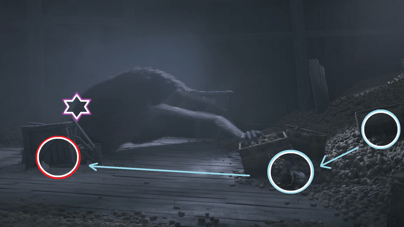 敵の口が左に向いた時に移動