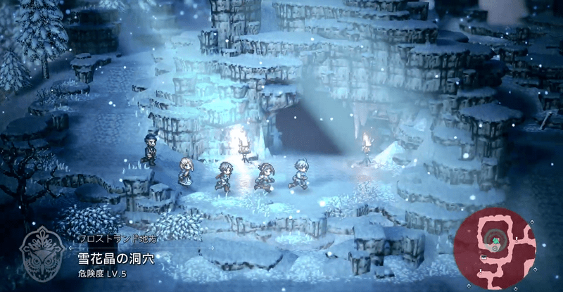 雪花晶の洞穴に向かう