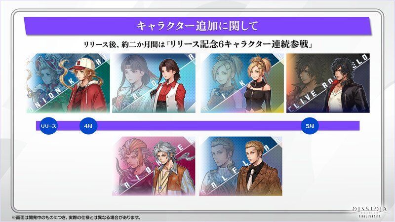 追加予定の新キャラクター