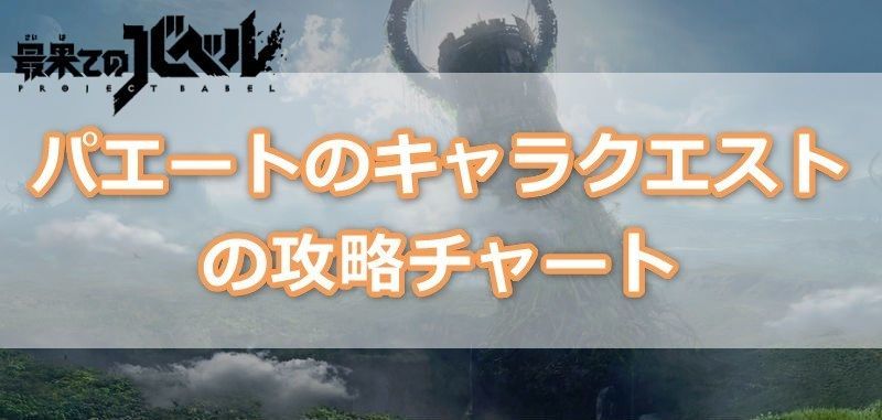 パエートのキャラクエストの攻略チャート