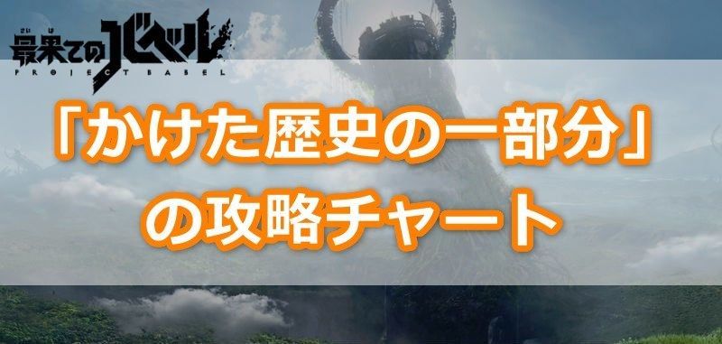 かけた歴史の一部分の攻略チャート