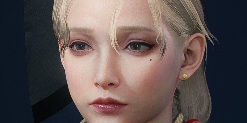 目元のほくろ金髪美人