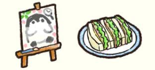 絵のキャンバス、レタスサンド