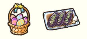 イースターエッグ、揚げナス