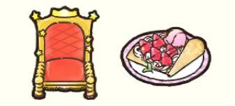 豪華なイス、イチゴのクレープ