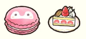 マカロンクッション、ショートケーキ