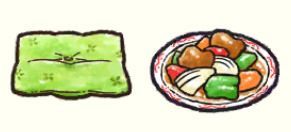 緑色のざぶとん、酢豚