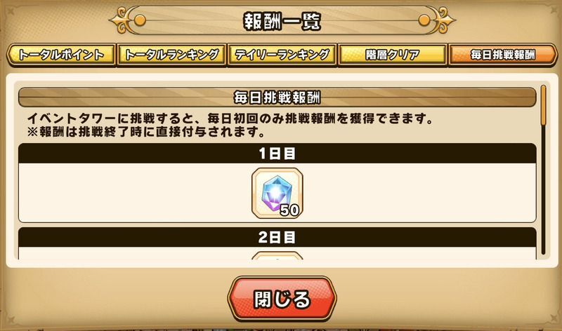毎日挑戦報酬
