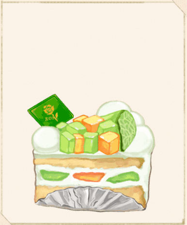 ２色のメロンのショートケーキ