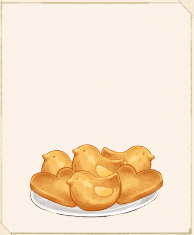 ひよことハート形のクッキー