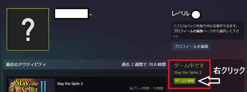 Steamプロフィール